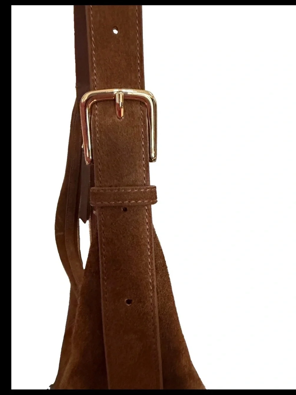 Quince Suede Hobo Bag in Chestnut